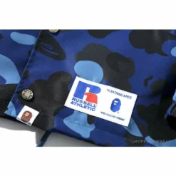 Hypeyourbeast BAPE X RUSSELL ATHLETIC Drawstring Camouflage Sweater'BLUE' Clothes