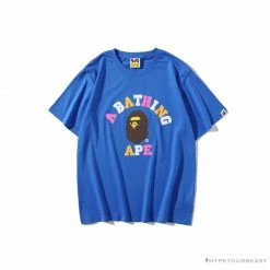 Hypeyourbeast Clothes BAPE Little Ape Head Colorful Classic Tee Shirt 'BLUE'
