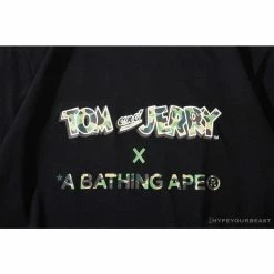 Hypeyourbeast Clothes BAPE Little Ape Head Tom And Jerry Chase Tee Shirt'BLACK'