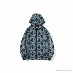 Hypeyourbeast BAPE X COACH Co-Branded Grey-Blue Hoodie