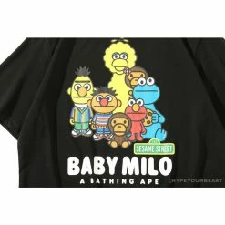 Hypeyourbeast BAPE Baby Milo Sesame Street Plain Tee Shirt'BLACK'