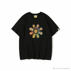 Hypeyourbeast BAPE Baby Milo Ring Colorful Kaleidoscope Tee Shirt 'BLACK' Clothes