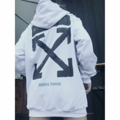 HypeYourBeast Off White Hoodie Seeing Things White Hoodies & Jackets