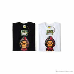 Hypeyourbeast BAPE Baby Milo Red Shark Hat Little Monkey Tee Shirt'BLACK'