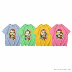 Hypeyourbeast BAPE Baby Milo Color Square Ape Head Tee Shirt'YELLOW' Clothes