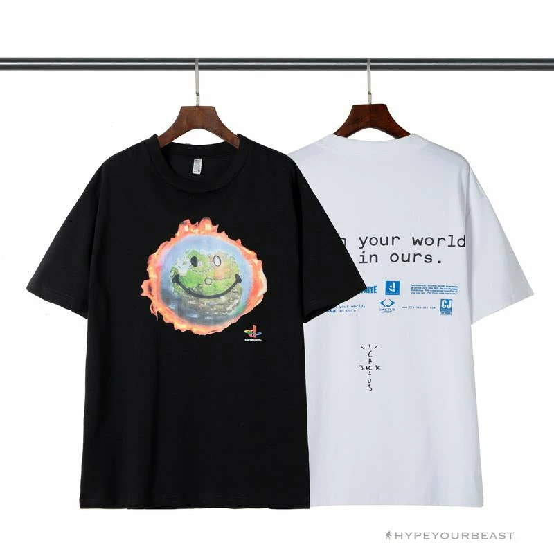 Hypeyourbeast OFF-WHITE Travis Scott Fortnite Peripheral Rap Tee Shirt 'WHITE'