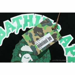 Hypeyourbeast Clothes BAPE Paint Splash Green Camouflage Tee Shirt'BLACK'