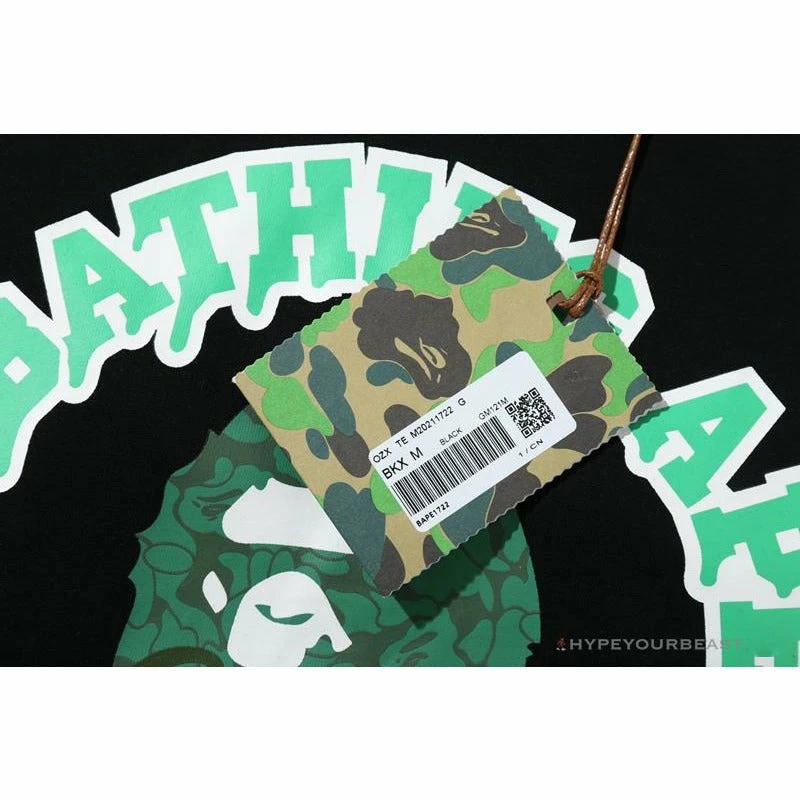 Hypeyourbeast Clothes BAPE Paint Splash Green Camouflage Tee Shirt 'BLACK'