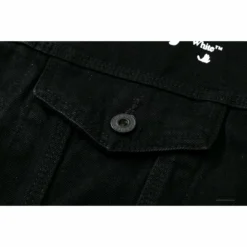 HypeYourBeast Off White Denim Black Jacket - Black Hoodies & Jackets