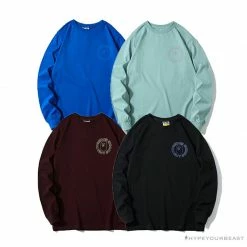 Hypeyourbeast BAPE APES TOGETHER English Alphabet Ape Head Long Sleeve Shirt'MINT GREEN' Clothes