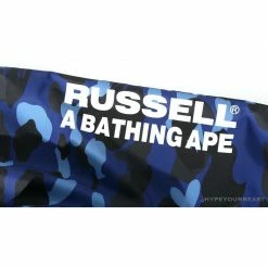 Hypeyourbeast Clothes BAPE X RUSSELL ATHLETIC Drawstring Camouflage Pants'BLUE'