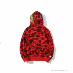 Hypeyourbeast Clothes BAPE Camo Hoodie Shark Head 'RED'
