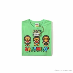 Hypeyourbeast Clothes BAPE Baby Milo Watermelon Little Monkey Tee Shirt'GREEN'