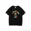 Hypeyourbeast BAPE Little Ape Head Colorful Classic Tee Shirt 'BLACK' Clothes
