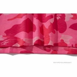 Hypeyourbeast BAPE Pink Camouflage Shark Head Fake Zipper Tee Shirt