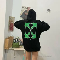 HypeYourBeast Hoodies & Jackets Off-White Green Hoodie - Black