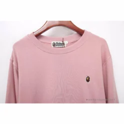 Hypeyourbeast BAPE Classic Ape Head Embroidered Long Sleeve Shirt'PINK' Clothes