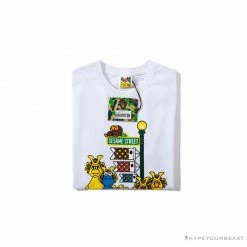 Hypeyourbeast BAPE Baby Milo Sesame Street Carp Streamer Tee Shirt'WHITE' Clothes