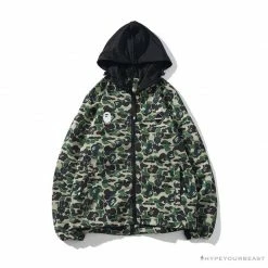 Hypeyourbeast BAPE X FCRB Joint Double Zip Camouflage Hoodie 'GREEN'
