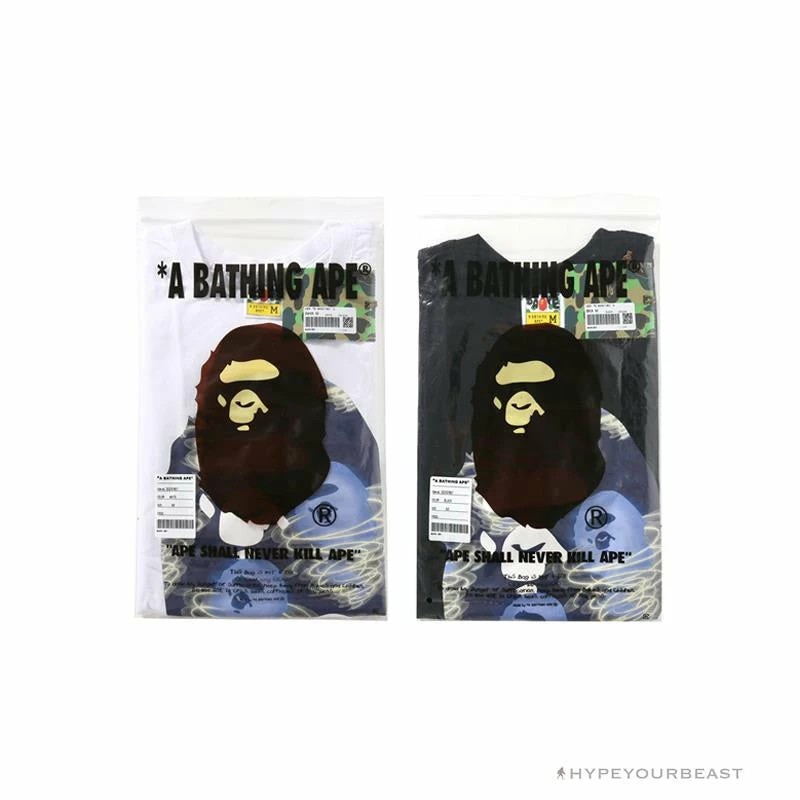 Hypeyourbeast BAPE Blue Ape Head Green Storm Tee Shirt 'BLACK' Clothes