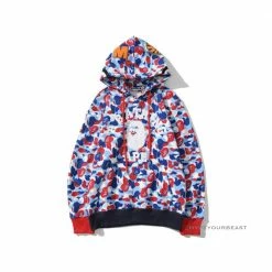 Hypeyourbeast Bape Hoodie Camo Blue Red