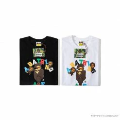 Hypeyourbeast BAPE Baby Milo Color Letter Monkey Tee Shirt'BLACK'