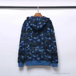 Hypeyourbeast BAPE X Bathing Ape Head Camouflage Hoodie'BLUE'