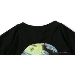 Hypeyourbeast Clothes BAPE Green Ape Head Blue Storm Tee Shirt'BLACK'