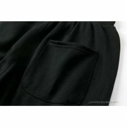 Hypeyourbeast BAPE Classic Ape Head Embroidered Standard Cotton Terry Pants'BLACK' Clothes