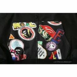 Hypeyourbeast Clothes BAPE Badge LOGO Sticker Style Stitching Hoodie