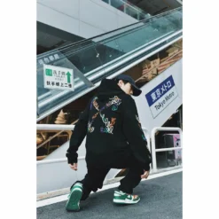 HypeYourBeast Off White Hoodie Embroidered Black Hoodies & Jackets
