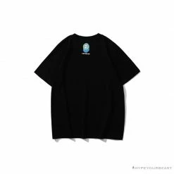 Hypeyourbeast Clothes BAPE Ape Head Blue X Yellow Contrast Letter Tee Shirt