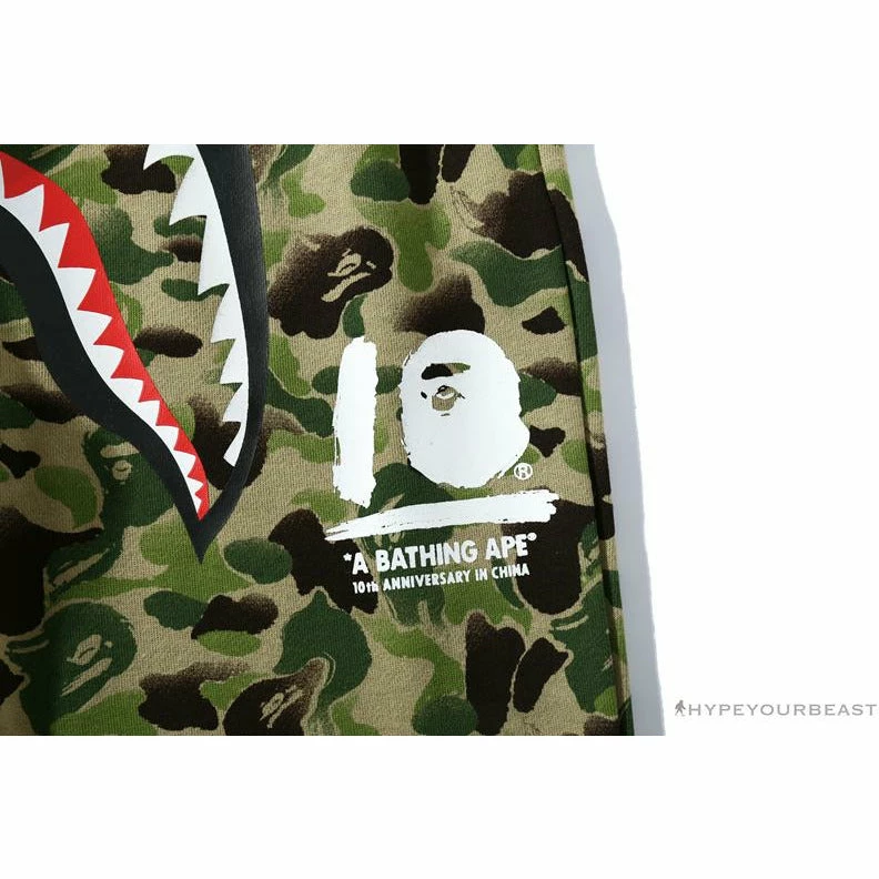 Hypeyourbeast BAPE Chinese Style Ink Camouflage 10th Anniversary Limited Pants 'GREEN'