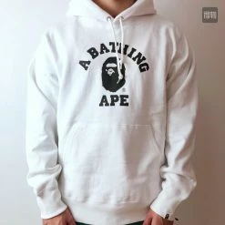 Hypeyourbeast Clothes BAPE X Bathing Ape Head Hoodie'WHITE'