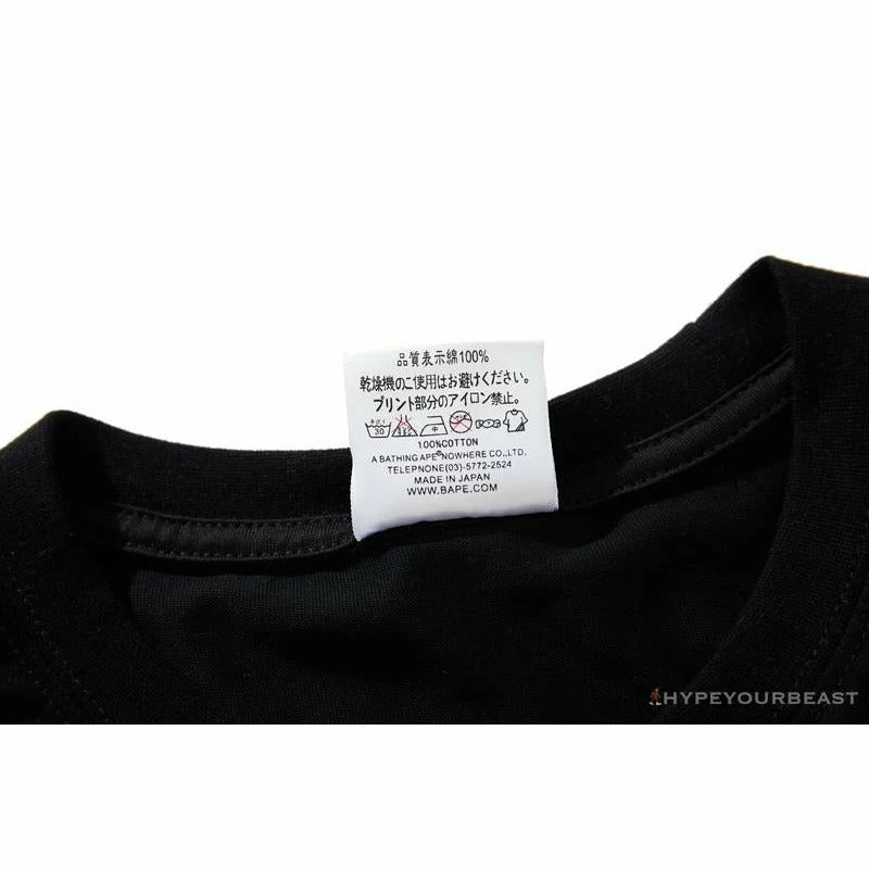 Hypeyourbeast Clothes BAPE Baby Shark Blue Shark Tee Shirt 'BLACK'