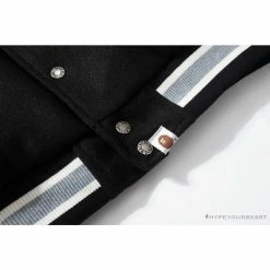 Hypeyourbeast BAPE Embroidered STA Star Stitched Woolen Baseball Jacket'BLACK'