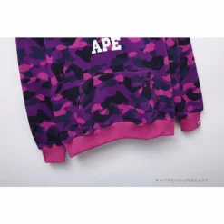 Hypeyourbeast BAPE X Bathing Ape Head Camouflage Hoodie'PURPLE'