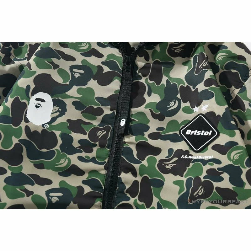 Hypeyourbeast BAPE X FCRB Joint Double Zip Camouflage Hoodie 'GREEN'