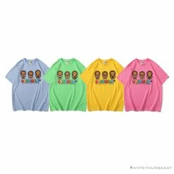 Hypeyourbeast Clothes BAPE Baby Milo Watermelon Little Monkey Tee Shirt'PINK'